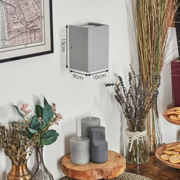hofstein Rurup Luminaire Up & Down, Applique murale Gris, Argenté, 2 lumières* Lampes Modernes