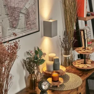 hofstein Rurup Luminaire Up & Down, Applique murale Gris, Argenté, 2 lumières* Lampes Modernes