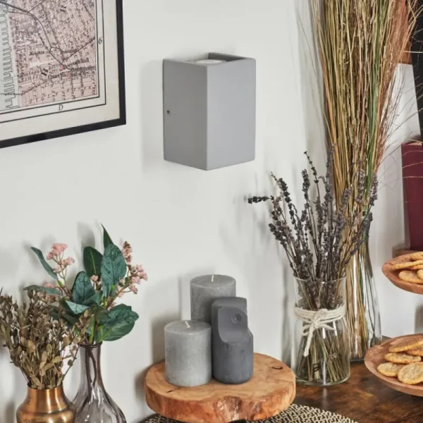 hofstein Rurup Luminaire Up & Down, Applique murale Gris, Argenté, 2 lumières* Lampes Modernes