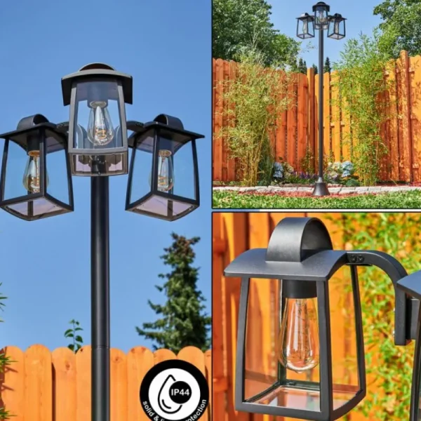 hofstein Réverbère Trosa Noir, 3 lumières* Lampes Modernes