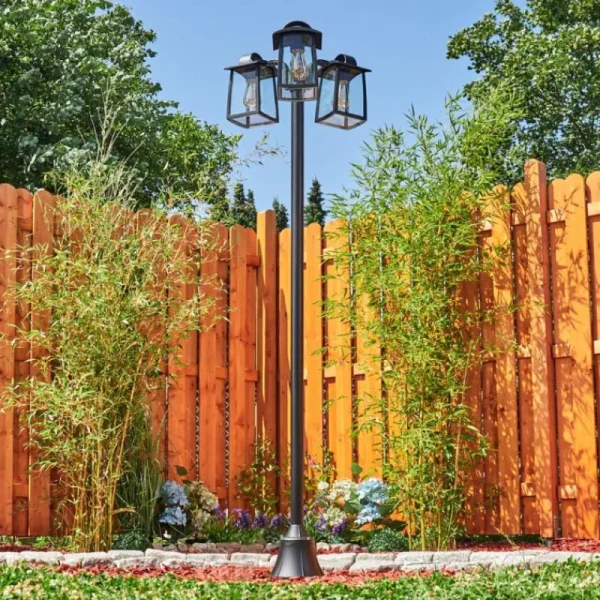hofstein Réverbère Trosa Noir, 3 lumières* Lampes Modernes