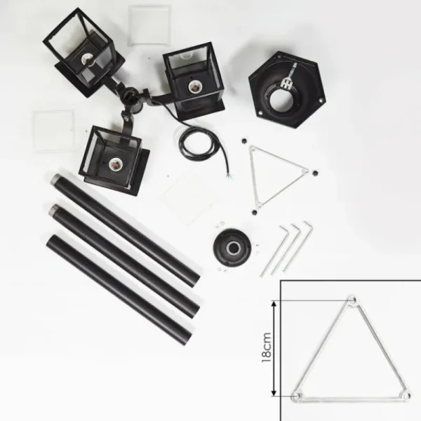 hofstein Réverbère Trosa Noir, 3 lumières* Lampes Modernes