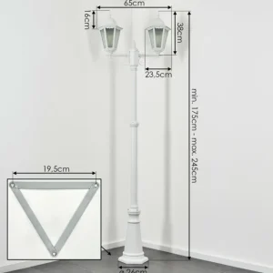 hofstein Réverbère Hongkong Blanc, 2 lumières* Lampes Modernes