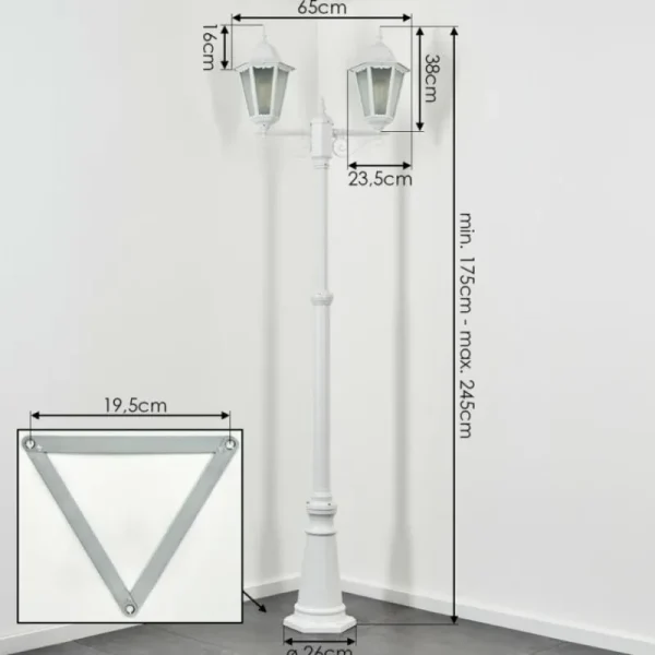 hofstein Réverbère Hongkong Blanc, 2 lumières* Lampes Modernes