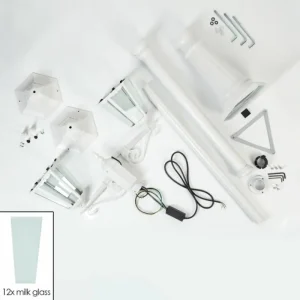 hofstein Réverbère Hongkong Blanc, 2 lumières* Lampes Modernes