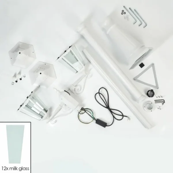 hofstein Réverbère Hongkong Blanc, 2 lumières* Lampes Modernes