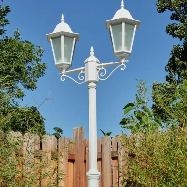 hofstein Réverbère Hongkong Blanc, 2 lumières* Lampes Modernes