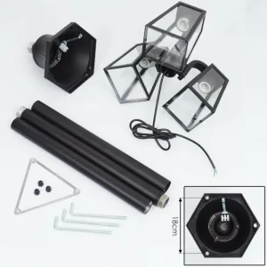 hofstein Réverbère Juanico Noir, 3 lumières* Lampes Modernes