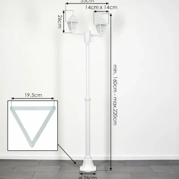 hofstein Réverbère Naofe Blanc, 2 lumières* Lampes Modernes