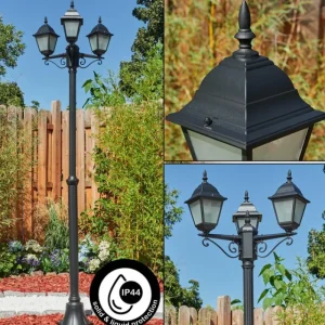 hofstein Réverbère Naofe Noir, 3 lumières* Lampes Modernes