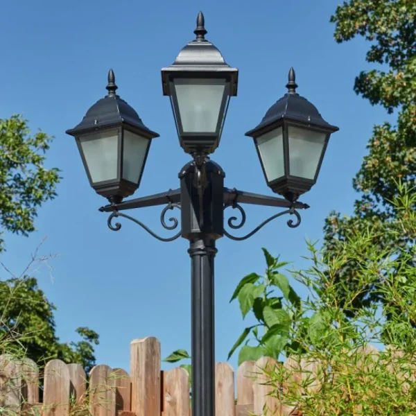 hofstein Réverbère Naofe Noir, 3 lumières* Lampes Modernes
