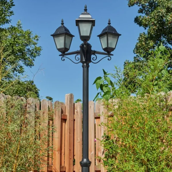hofstein Réverbère Naofe Noir, 3 lumières* Lampes Modernes