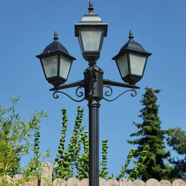 hofstein Réverbère Naofe Noir, 3 lumières* Lampes Modernes