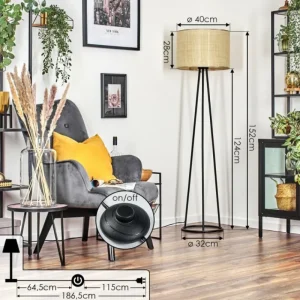 hofstein Sabadim Lampadaire beige, 1 lumière* Lampes Modernes