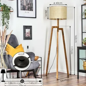 hofstein Sabadim Lampadaire Écru, 1 lumière* Lampes Modernes