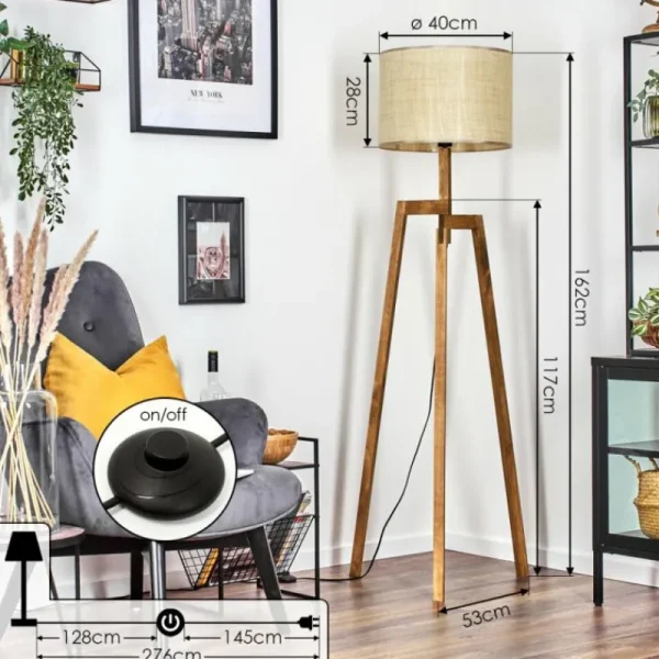 hofstein Sabadim Lampadaire Écru, 1 lumière* Lampes Modernes