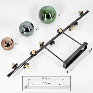 hofstein Sacoselo Plafonnier, Boule lumineuse Noir, 9 lumières* Lampes Modernes