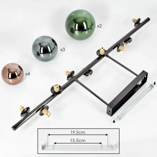 hofstein Sacoselo Plafonnier, Boule lumineuse Noir, 9 lumières* Lampes Modernes