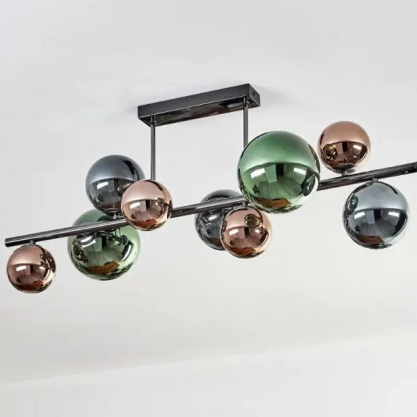 hofstein Sacoselo Plafonnier, Boule lumineuse Noir, 9 lumières* Lampes Modernes