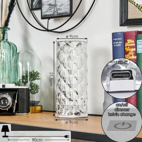 hofstein Salberget Lampe à poser LED Scintillant, Transparent, 1 lumière* Lampes Modernes
