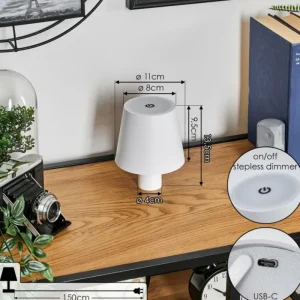 hofstein Salgadinho Lampe de table d'extérieur, Lampe à poser LED Blanc, 1 lumière* Lampes Modernes