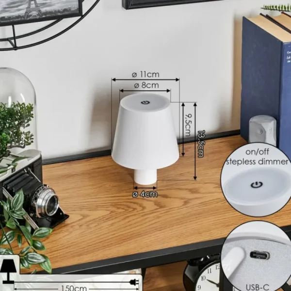 hofstein Salgadinho Lampe de table d'extérieur, Lampe à poser LED Blanc, 1 lumière* Lampes Modernes