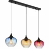 Luminaires Globo Lighting Sander Suspension Noir, 3 lumières* Lampes En Verre