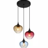 Luminaires Globo Lighting Sander Suspension Noir, 3 lumières* Lampes En Verre