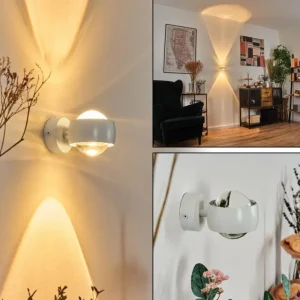hofstein Sapri Luminaire Up & Down, Applique murale Blanc, 1 lumière* Lampes En Verre