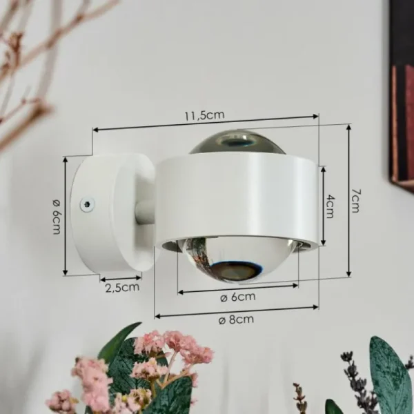 hofstein Sapri Luminaire Up & Down, Applique murale Blanc, 1 lumière* Lampes En Verre