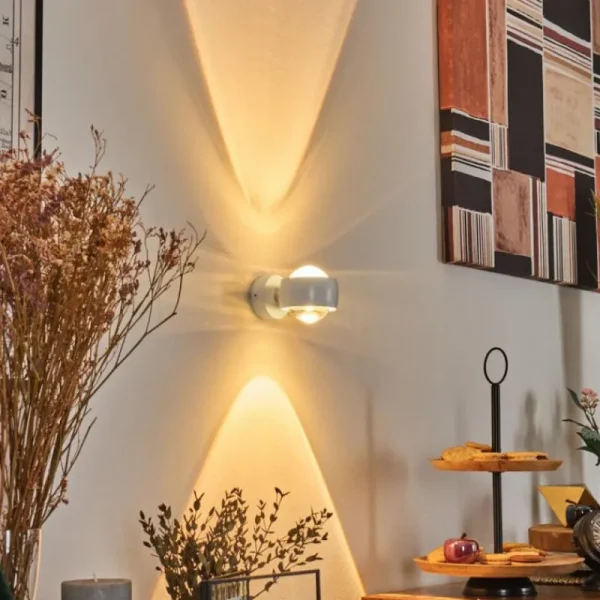 hofstein Sapri Luminaire Up & Down, Applique murale Blanc, 1 lumière* Lampes En Verre