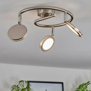 hofstein Sarnadinha Plafonnier LED Nickel mat, 3 lumières* Lampes Modernes