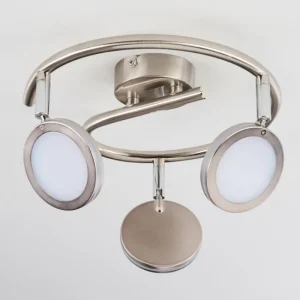 hofstein Sarnadinha Plafonnier LED Nickel mat, 3 lumières* Lampes Modernes