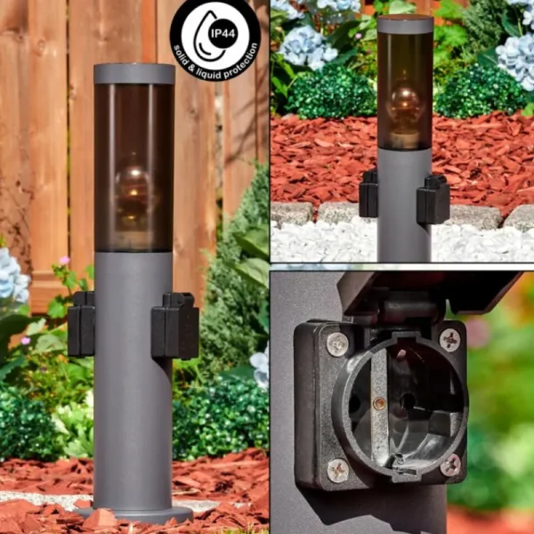 hofstein Sessa Borne lumineuse, Lampe à prise électrique, Eclairage de chemin Anthracite, 1 lumière* Lampes Modernes