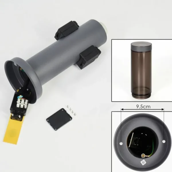 hofstein Sessa Borne lumineuse, Lampe à prise électrique, Eclairage de chemin Anthracite, 1 lumière* Lampes Modernes