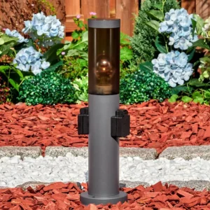 hofstein Sessa Borne lumineuse, Lampe à prise électrique, Eclairage de chemin Anthracite, 1 lumière* Lampes Modernes