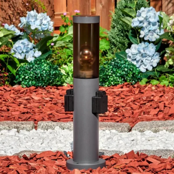 hofstein Sessa Borne lumineuse, Lampe à prise électrique, Eclairage de chemin Anthracite, 1 lumière* Lampes Modernes