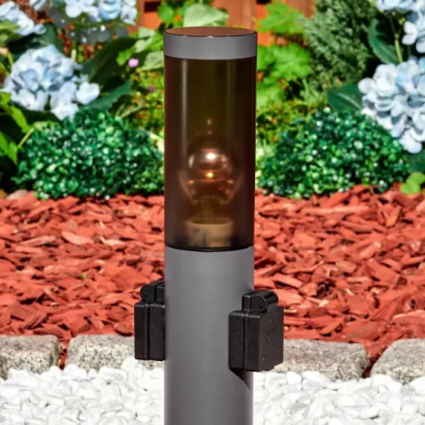 hofstein Sessa Borne lumineuse, Lampe à prise électrique, Eclairage de chemin Anthracite, 1 lumière* Lampes Modernes