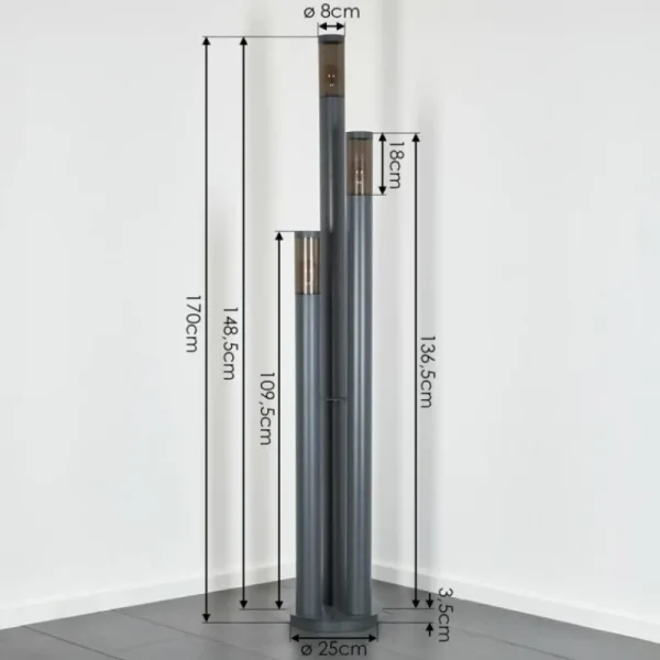 hofstein Sessa Eclairage de chemin Anthracite, 3 lumières* Lampes Modernes