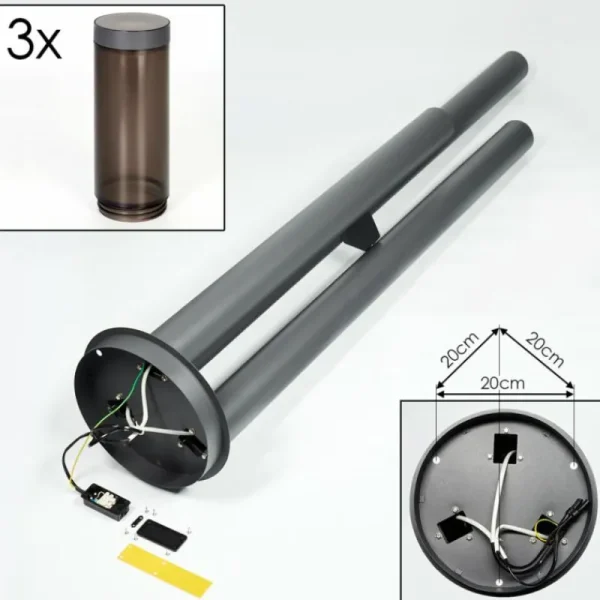 hofstein Sessa Eclairage de chemin Anthracite, 3 lumières* Lampes Modernes
