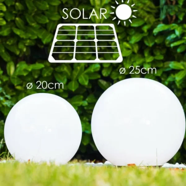hofstein Set de boules lumineuses solaires LED Acier inoxydable, 2 lumières* Lampes Modernes