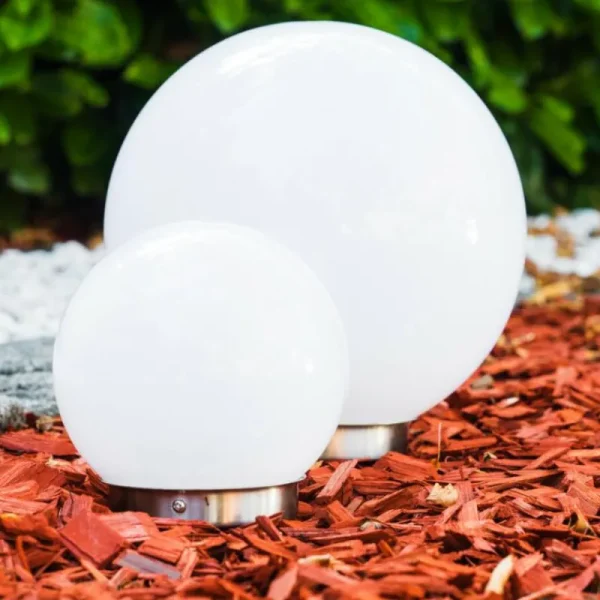 hofstein Set de boules lumineuses solaires LED Acier inoxydable, 2 lumières* Lampes Modernes