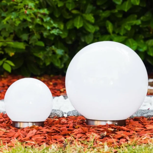 hofstein Set de boules lumineuses solaires LED Acier inoxydable, 2 lumières* Lampes Modernes