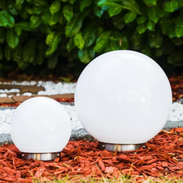 hofstein Set de boules lumineuses solaires LED Acier inoxydable, 2 lumières* Lampes Modernes