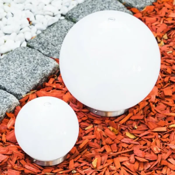 hofstein Set de boules lumineuses solaires LED Acier inoxydable, 2 lumières* Lampes Modernes