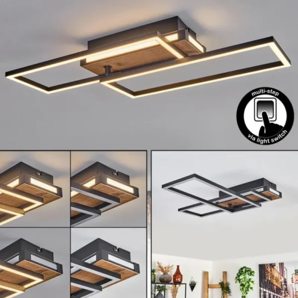 hofstein Sigersvik Plafonnier LED Écru, Noir, 1 lumière* Lampes Modernes