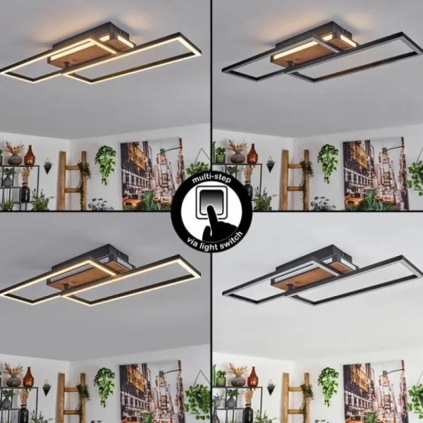 hofstein Sigersvik Plafonnier LED Écru, Noir, 1 lumière* Lampes Modernes