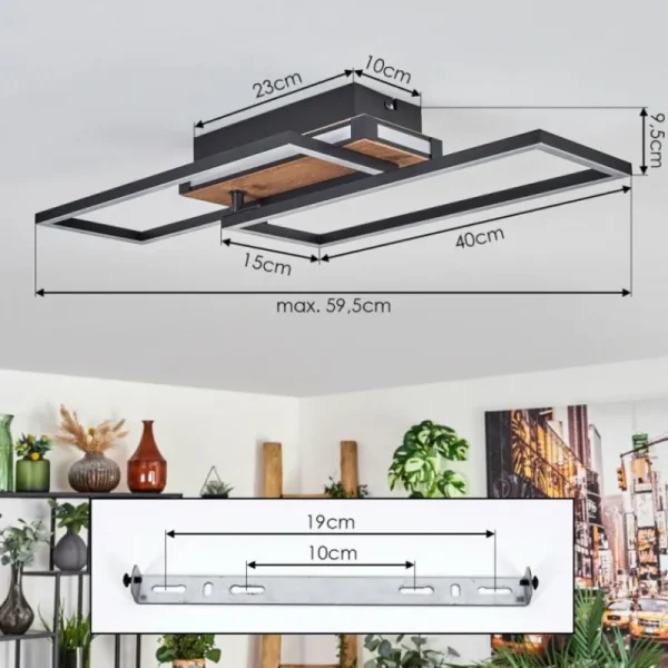 hofstein Sigersvik Plafonnier LED Écru, Noir, 1 lumière* Lampes Modernes