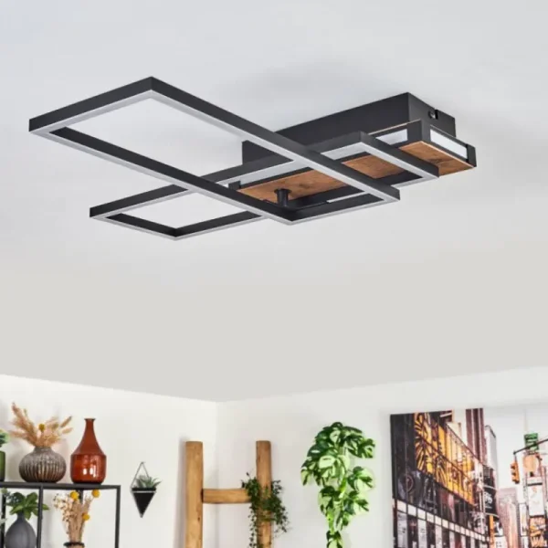 hofstein Sigersvik Plafonnier LED Écru, Noir, 1 lumière* Lampes Modernes