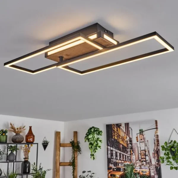 hofstein Sigersvik Plafonnier LED Écru, Noir, 1 lumière* Lampes Modernes
